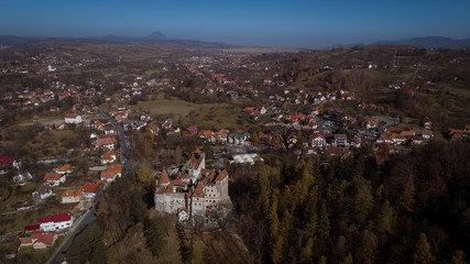 Aerial view of a castle on a sunny day