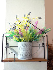 (Close up) Artificial flowers pots.