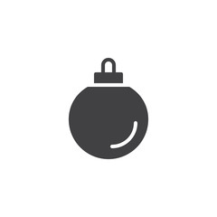 Christmas Bauble vector icon. filled flat sign for mobile concept and web design. xmas toy ball simple solid icon. Symbol, logo illustration. Pixel perfect vector graphics
