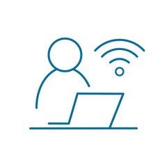 Работа онлайн. Векторный значок.