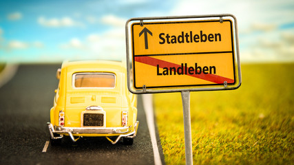 Fototapeta premium Schild 355 - Stadtleben