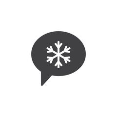 Christmas Chat Message vector icon. filled flat sign for mobile concept and web design. Speech bubble with xmas snowflake simple solid icon. Symbol, logo illustration. Pixel perfect vector graphics