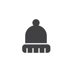 Winter hat vector icon. filled flat sign for mobile concept and web design. Wool hat simple solid icon. Symbol, logo illustration. Pixel perfect vector graphics