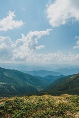 Beautiful sunny day is in mountain landscape. Carpathian, Ukraine, Europe. Beauty world.