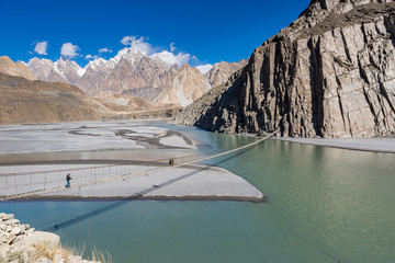 Hussaini Hanging Bridge.Known as the most dangerous bridge in the world, the Hussaini Hanging Bridge is only one of many precarious rope bridges in Northern Pakistan.
