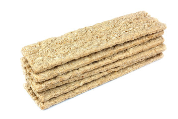 Crispbread isolated on white background.