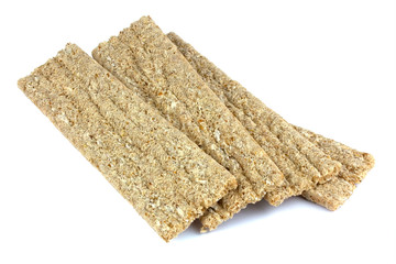 Crispbread isolated on white background.