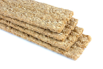 Crispbread isolated on white background.
