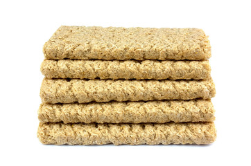 Crispbread isolated on white background.