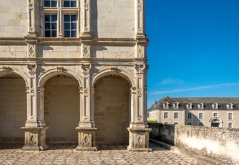 Obraz premium Architectural details of the balefully decorated renaissance palace in France.
