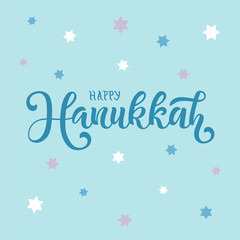 Vector illustration of Happy Hanukkah for typography poster, calendar, greeting card or postcard.