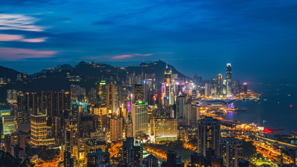 Modern business cityscape in Hong Kong