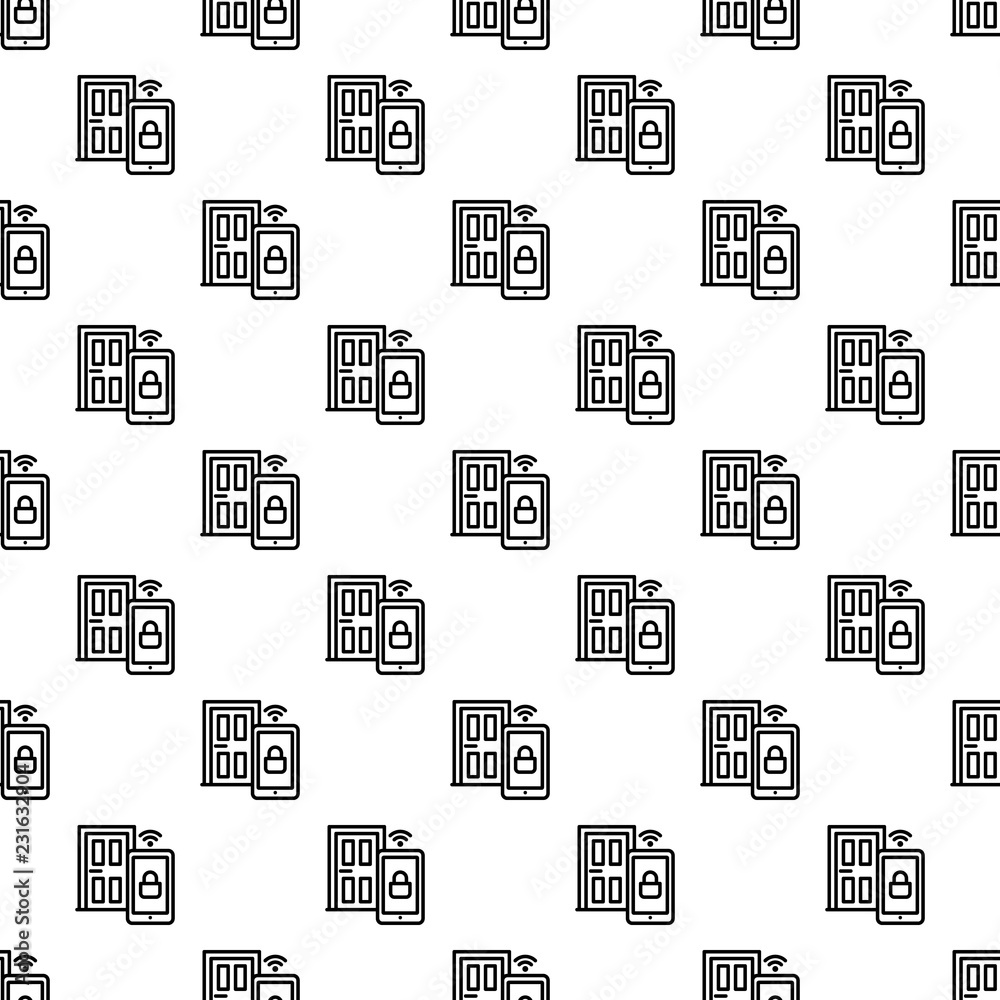 Poster smart door pattern seamless repeat background for any web design