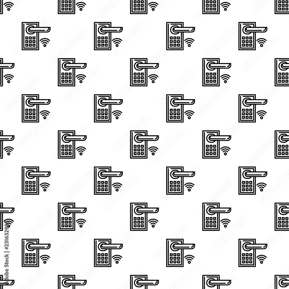 Poster smart door lock pattern seamless repeat background for any web design