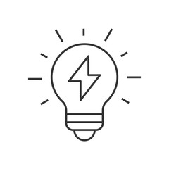 Light bulb with thunder icon