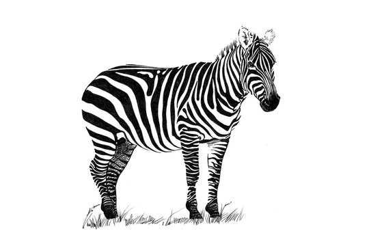 Zebra hand drawn illustrations
