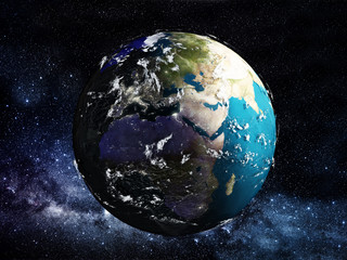 View of Earth from space. 3D illustration