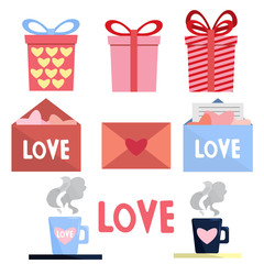 Flat style. For Valentine's Day.