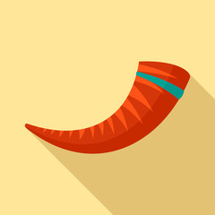 Jewish horn icon. Flat illustration of jewish horn vector icon for web design