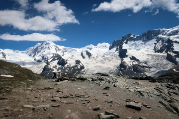 Obraz premium Gornergrat glacier scenic view, Zermatt, Swiss Alps