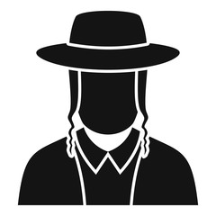 Jewish man face icon. Simple illustration of jewish man face vector icon for web design isolated on white background