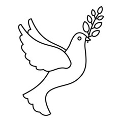 Peace pigeon icon. Outline peace pigeon vector icon for web design isolated on white background