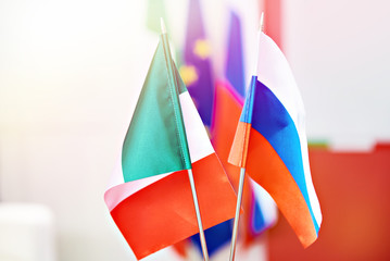 Flags of Italy and Russia