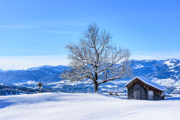 sonniger Wintertag im Oberallgäu