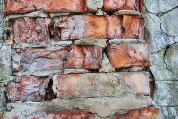 fragment of the old brickwork background