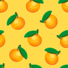 Abstract yellow fruit orange pattern. design for clothing and textile background, carpet or wallpaper