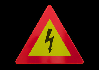 Traffic sign isolated - High voltage