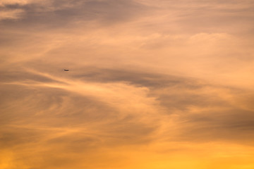 Evening sky with Clouds in golden hour