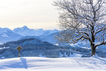 Fototapeta premium stimmungsvoller Winternachmittag im Oberallgäu