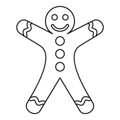 Ginger bread icon. Outline ginger bread vector icon for web design isolated on white background