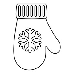 Winter glove icon. Outline winter glove vector icon for web design isolated on white background