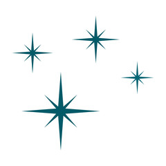 Blue stars icon. Flat illustration of blue stars vector icon for web design