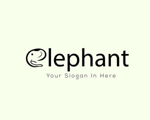 initial E logo type elephant logo, icon, symbol design inspiration