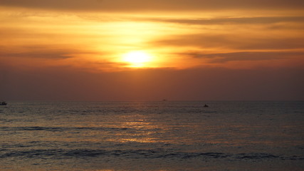 Sunset scene at Batu Ferringhi Beach in Penang