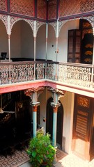 The interior and courtyard of the green mansion in Penang