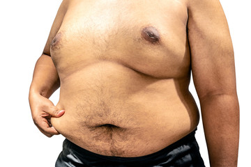Naklejka premium Fat man with over belly