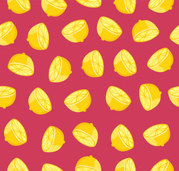 Comic style sour lemon seamless pattern composition.