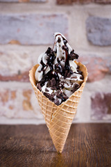 Knusperwaffel mit doppelt Schokolade