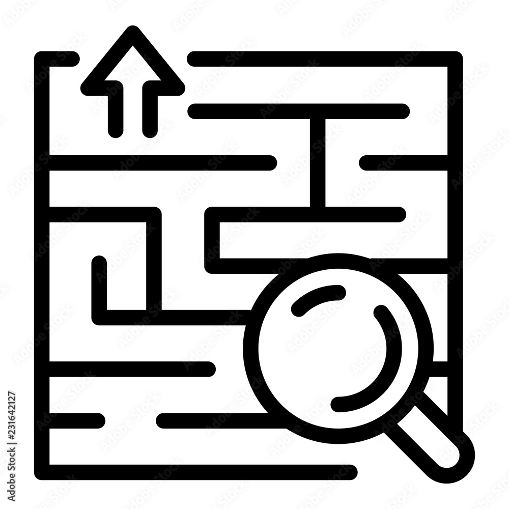 Poster find solution icon. outline find solution vector icon for web design isolated on white background