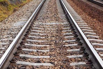 Railway, rails, concrete sleepers, rail fasteners