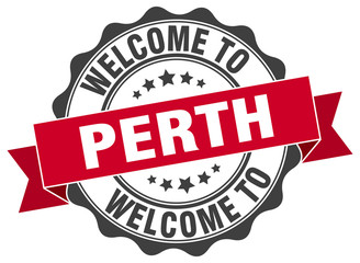 Fototapeta premium Perth round ribbon seal