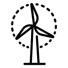 Wind turbine icon. Outline wind turbine vector icon for web design isolated on white background