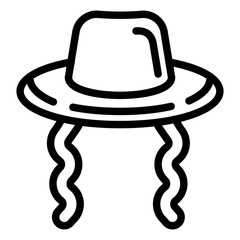 Jewish hat icon. Outline jewish hat vector icon for web design isolated on white background