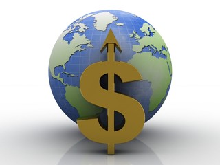 3d rendering Dollar symbol 