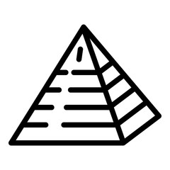 Jewish pyramide icon. Outline jewish pyramide vector icon for web design isolated on white background