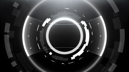 Futuristic Technology Abstract Circlular Background. Vector Science Fiction Hi-Tech Wallpaper	